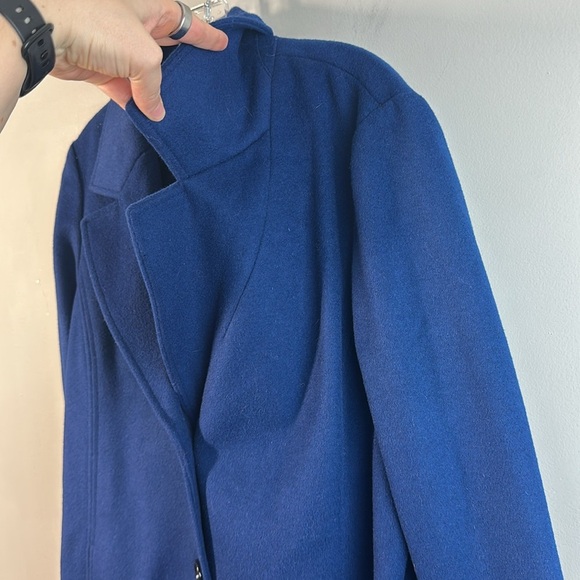 J.Jill Wool Pea Coat Overcoat Royal Blue Size M - Picture 12 of 14
